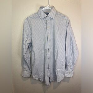 Polo Ralph Lauren Vintage Men’s Blue‎ White Striped Cotton Shirt Size 15 1/2